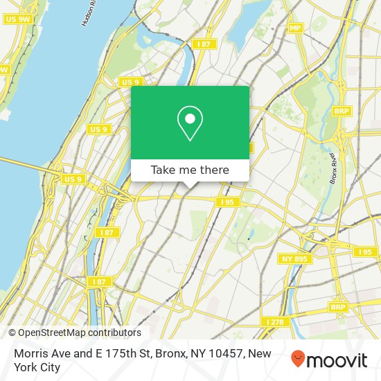 Morris Ave and E 175th St, Bronx, NY 10457 map