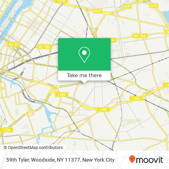 59th Tyler, Woodside, NY 11377 map