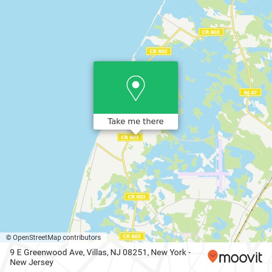 Mapa de 9 E Greenwood Ave, Villas, NJ 08251