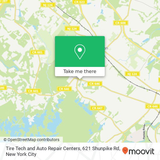 Tire Tech and Auto Repair Centers, 621 Shunpike Rd map