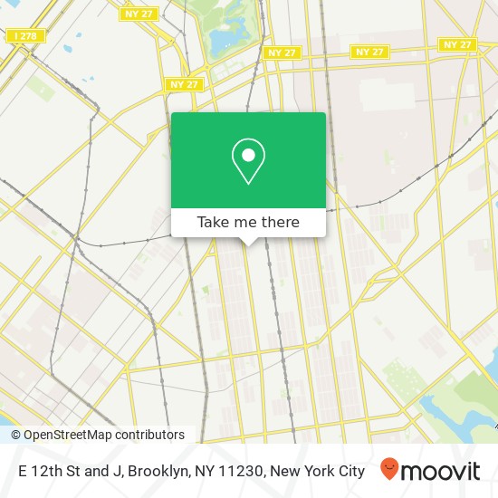 Mapa de E 12th St and J, Brooklyn, NY 11230