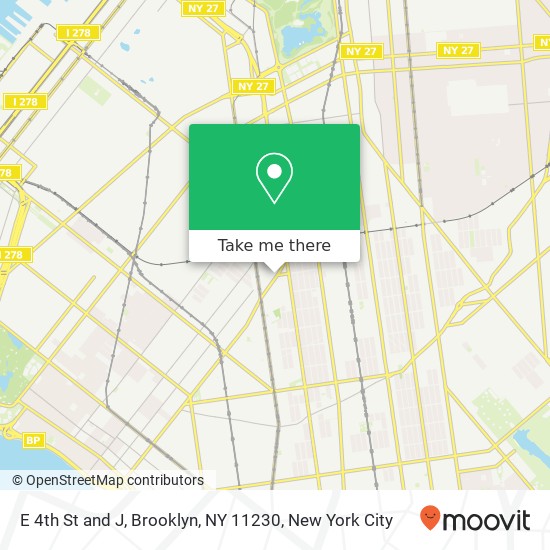 Mapa de E 4th St and J, Brooklyn, NY 11230