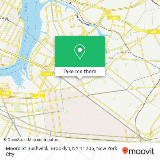 Mapa de Moore St Bushwick, Brooklyn, NY 11206