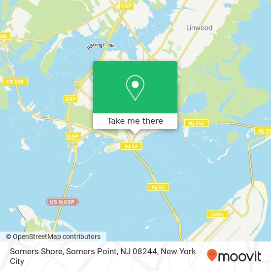 Mapa de Somers Shore, Somers Point, NJ 08244