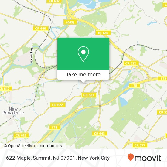 Mapa de 622 Maple, Summit, NJ 07901