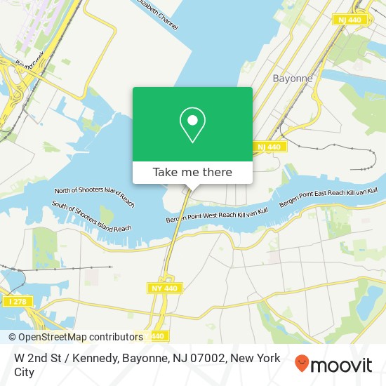 Mapa de W 2nd St / Kennedy, Bayonne, NJ 07002
