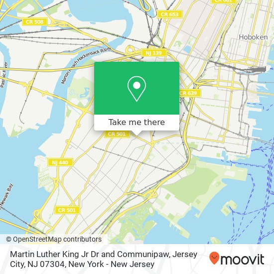 Mapa de Martin Luther King Jr Dr and Communipaw, Jersey City, NJ 07304