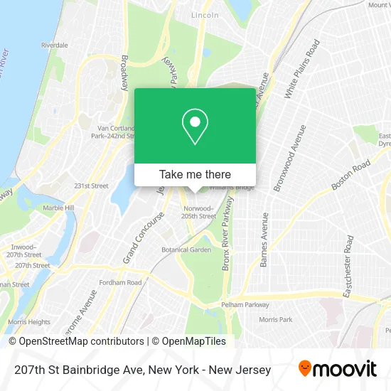 207th St Bainbridge Ave map