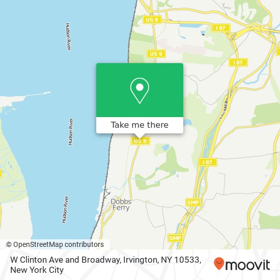 Mapa de W Clinton Ave and Broadway, Irvington, NY 10533