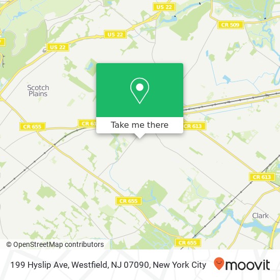 Mapa de 199 Hyslip Ave, Westfield, NJ 07090