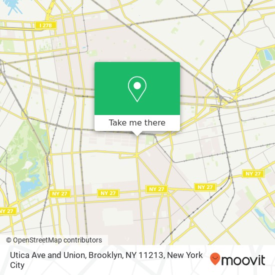 Mapa de Utica Ave and Union, Brooklyn, NY 11213