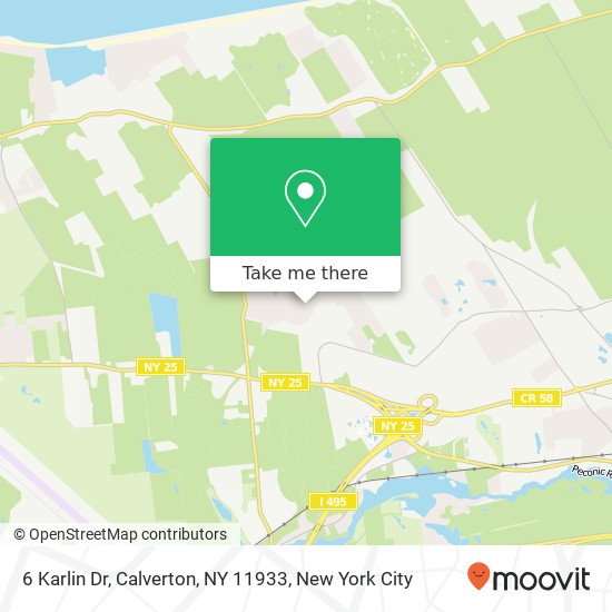 Mapa de 6 Karlin Dr, Calverton, NY 11933