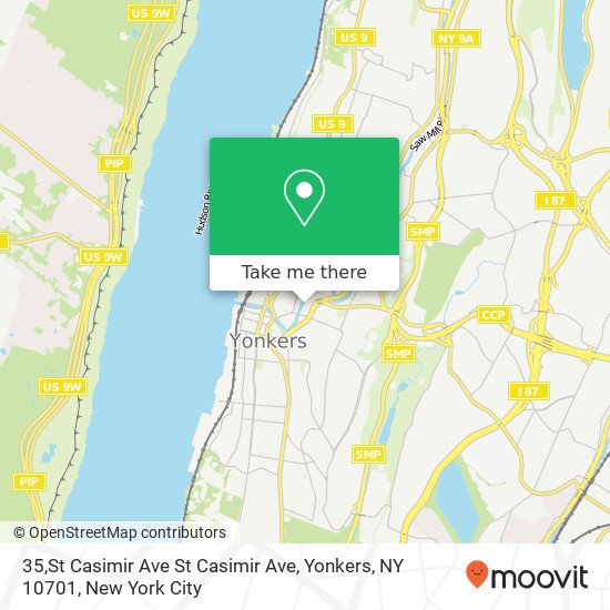 Mapa de 35,St Casimir Ave St Casimir Ave, Yonkers, NY 10701