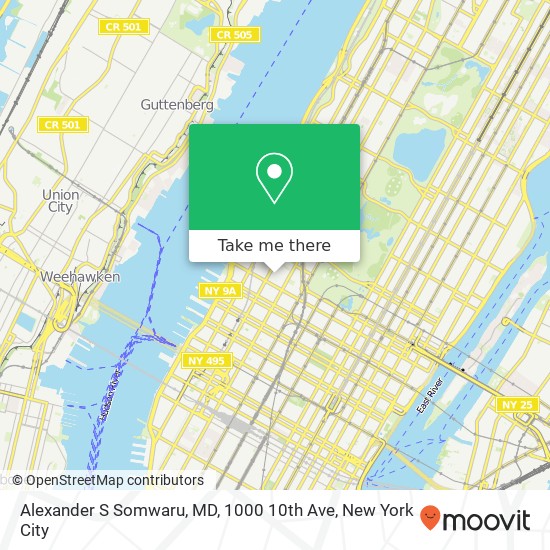 Mapa de Alexander S Somwaru, MD, 1000 10th Ave