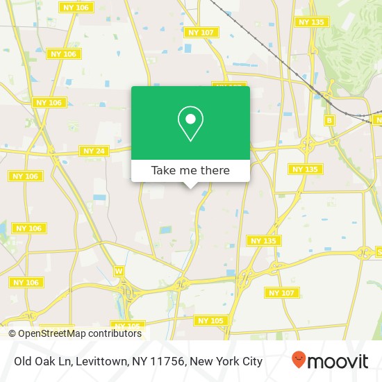 Mapa de Old Oak Ln, Levittown, NY 11756