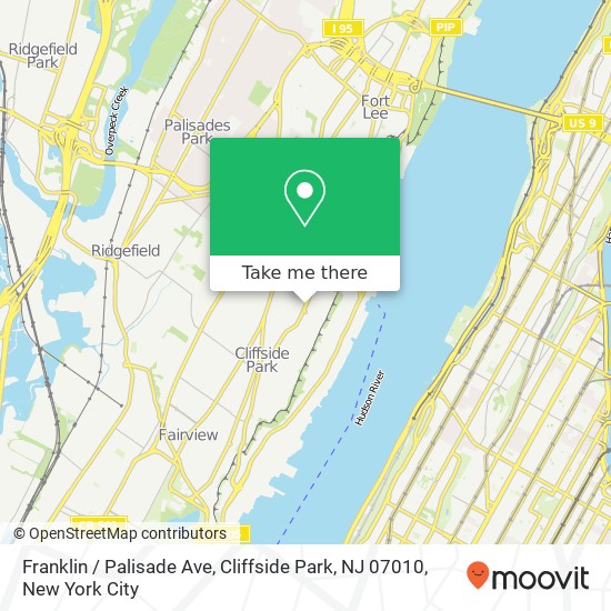 Franklin / Palisade Ave, Cliffside Park, NJ 07010 map