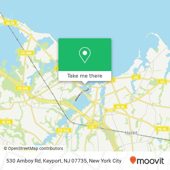 Mapa de 530 Amboy Rd, Keyport, NJ 07735