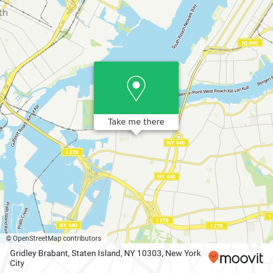 Mapa de Gridley Brabant, Staten Island, NY 10303