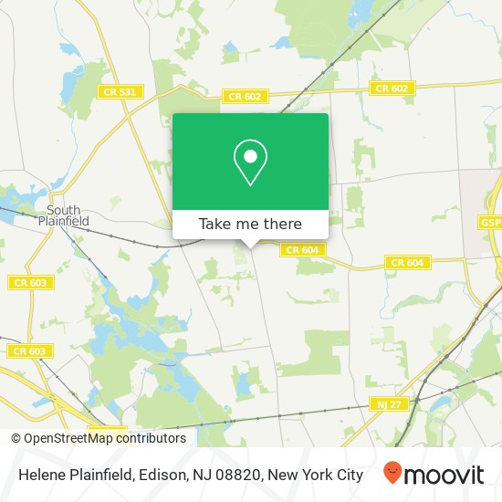 Mapa de Helene Plainfield, Edison, NJ 08820