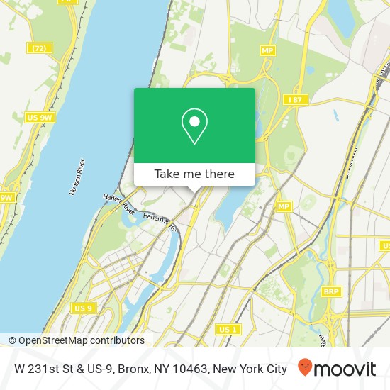 Mapa de W 231st St & US-9, Bronx, NY 10463