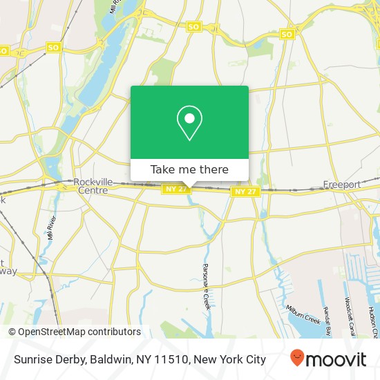 Mapa de Sunrise Derby, Baldwin, NY 11510