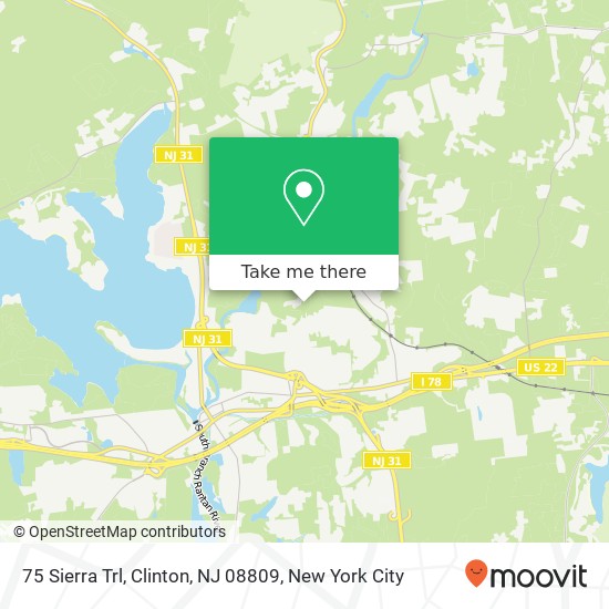 Mapa de 75 Sierra Trl, Clinton, NJ 08809