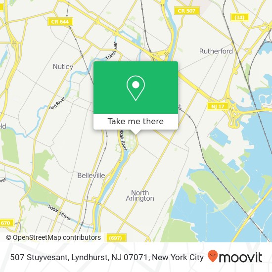 Mapa de 507 Stuyvesant, Lyndhurst, NJ 07071