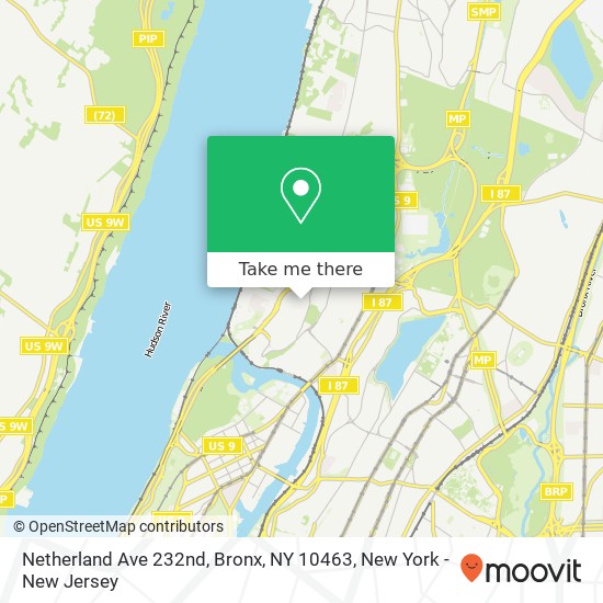 Mapa de Netherland Ave 232nd, Bronx, NY 10463