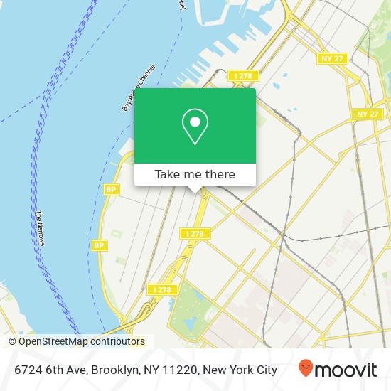 Mapa de 6724 6th Ave, Brooklyn, NY 11220