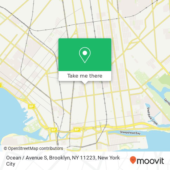 Mapa de Ocean / Avenue S, Brooklyn, NY 11223