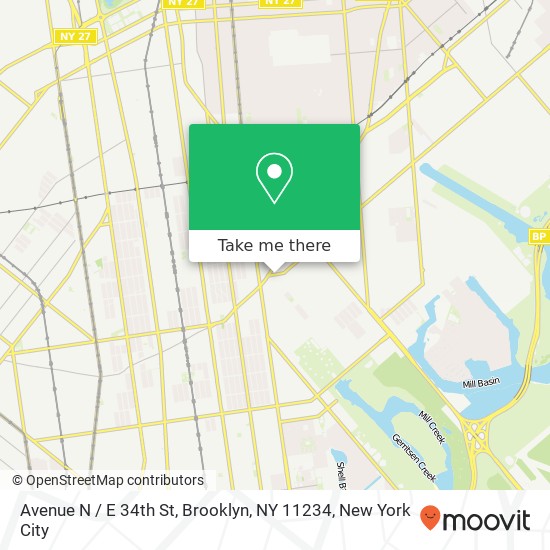 Mapa de Avenue N / E 34th St, Brooklyn, NY 11234