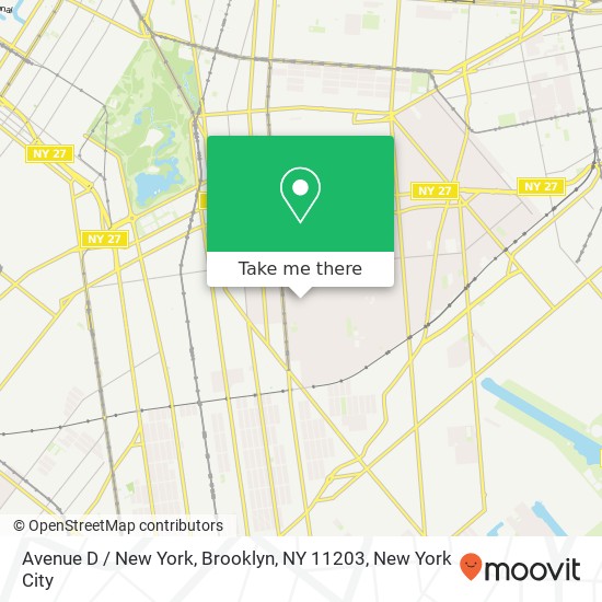 Mapa de Avenue D / New York, Brooklyn, NY 11203