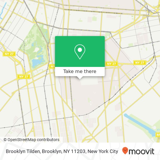 Mapa de Brooklyn Tilden, Brooklyn, NY 11203