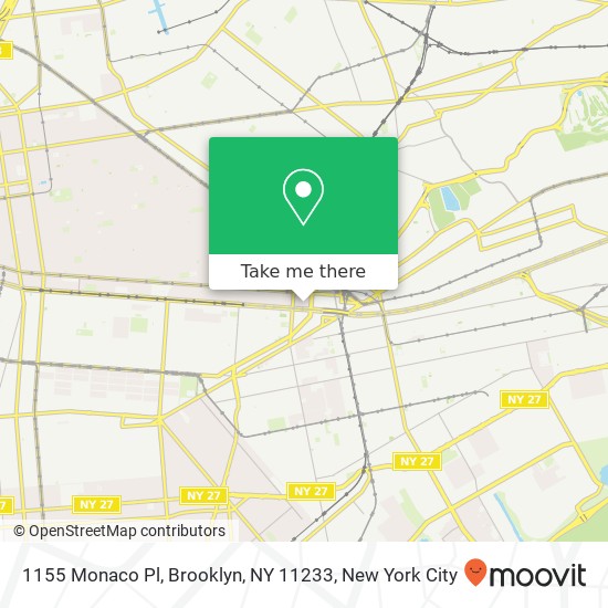 Mapa de 1155 Monaco Pl, Brooklyn, NY 11233