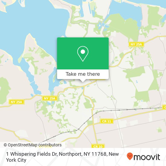 Mapa de 1 Whispering Fields Dr, Northport, NY 11768