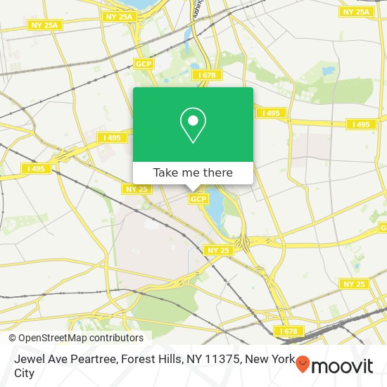 Mapa de Jewel Ave Peartree, Forest Hills, NY 11375