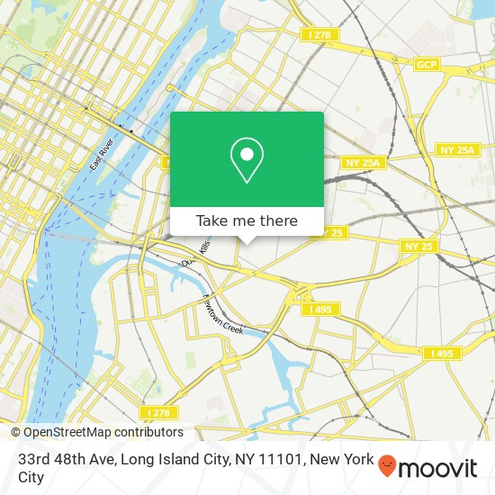 Mapa de 33rd 48th Ave, Long Island City, NY 11101