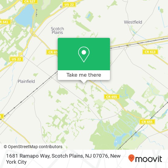 Mapa de 1681 Ramapo Way, Scotch Plains, NJ 07076
