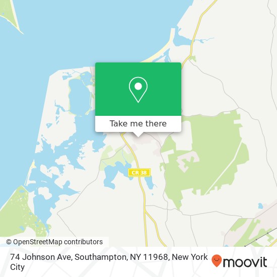 Mapa de 74 Johnson Ave, Southampton, NY 11968