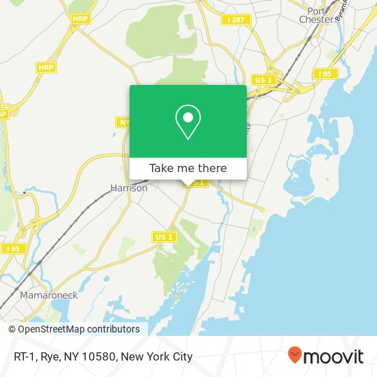 Mapa de RT-1, Rye, NY 10580