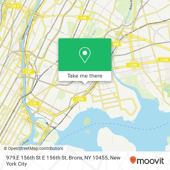 Mapa de 979,E 156th St E 156th St, Bronx, NY 10455