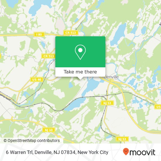 Mapa de 6 Warren Trl, Denville, NJ 07834