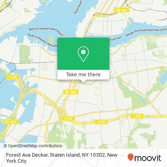 Mapa de Forest Ave Decker, Staten Island, NY 10302