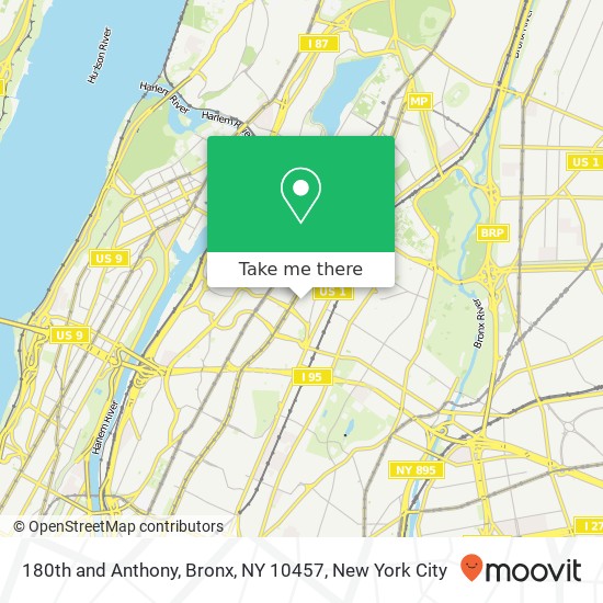180th and Anthony, Bronx, NY 10457 map