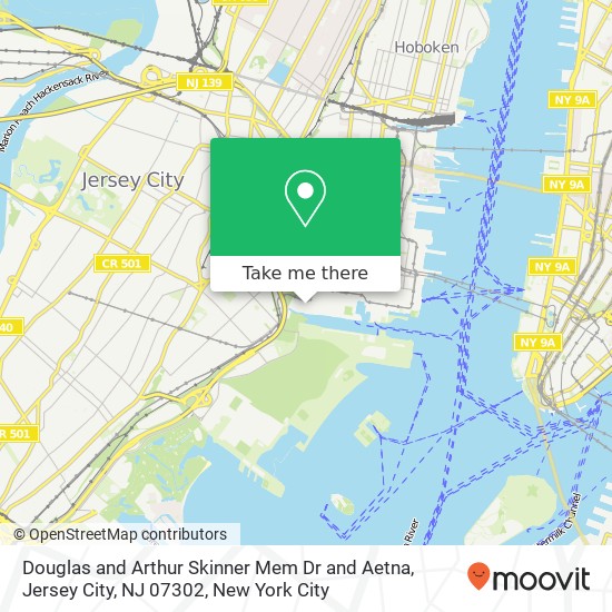 Mapa de Douglas and Arthur Skinner Mem Dr and Aetna, Jersey City, NJ 07302