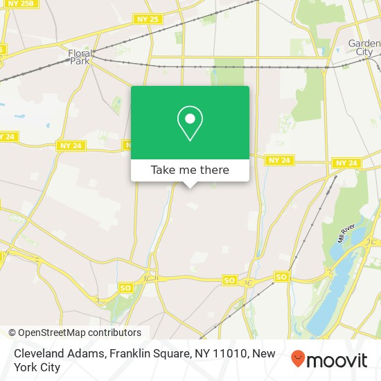 Mapa de Cleveland Adams, Franklin Square, NY 11010