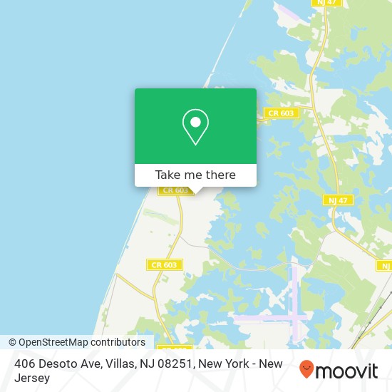 Mapa de 406 Desoto Ave, Villas, NJ 08251