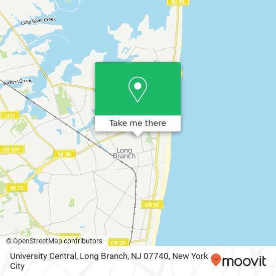 Mapa de University Central, Long Branch, NJ 07740