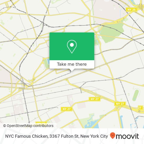 Mapa de NYC Famous Chicken, 3367 Fulton St