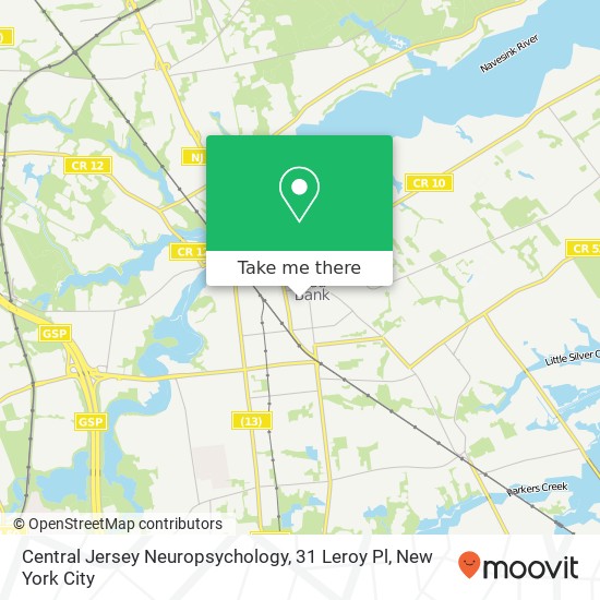 Central Jersey Neuropsychology, 31 Leroy Pl map
